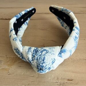 Lele Sadoughi Blue Toile Cotton Headband